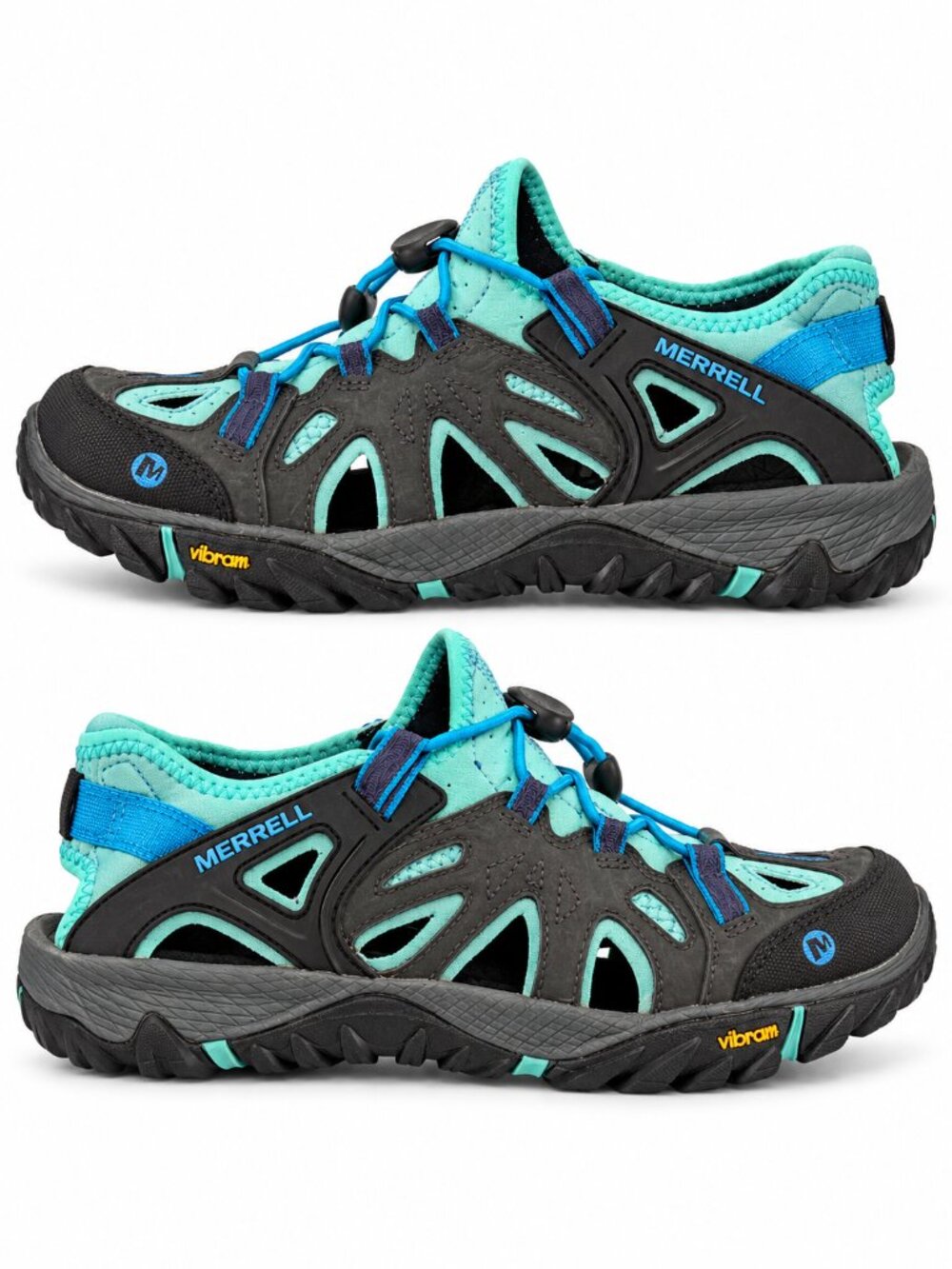 Merrell Blue Pond Womens 10 Water Hiking Sandals Vibram Teal Black